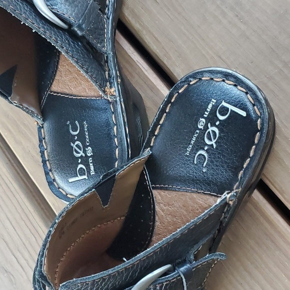 Womens black leather Born clogs size 9 (40.5) - Picture 2 of 6